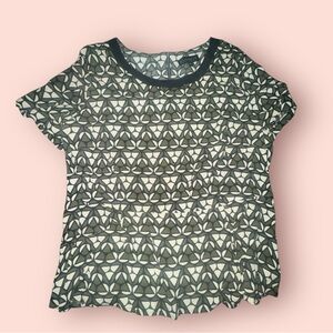 Eloquii Black and White Geometric Pattern Top